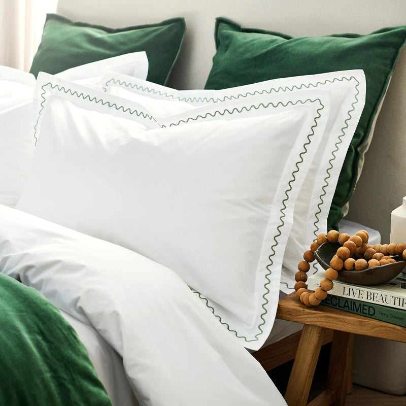 Wave Double Duvet Set- Teal